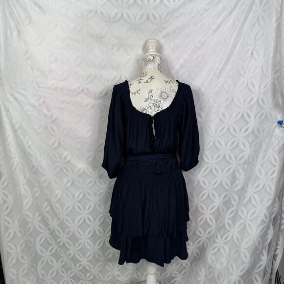 City Chic Cute Frills Navy Off the Shoulder Ruffle Mini Dress Size 14 NWT - Picture 6 of 11